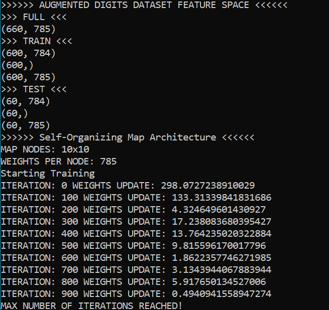 Self Organizing Maps MNIST Classification